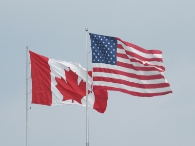 Flags of US and Canada