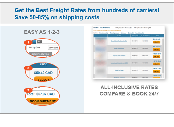 Instant online freight quotes