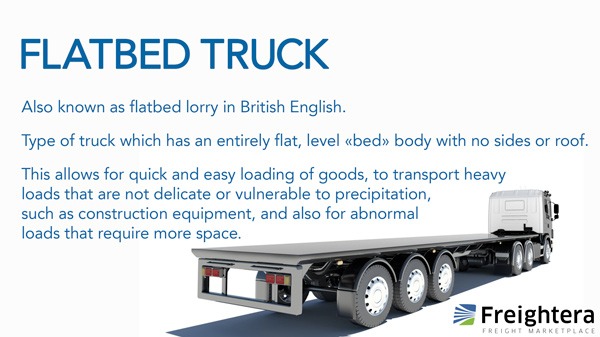 Flatbed truck freight definition and illustration