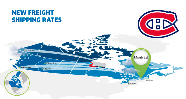 New freight rates Montreal Canada