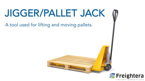 Jigger Pallet Jack in freight shipping illustration and definition