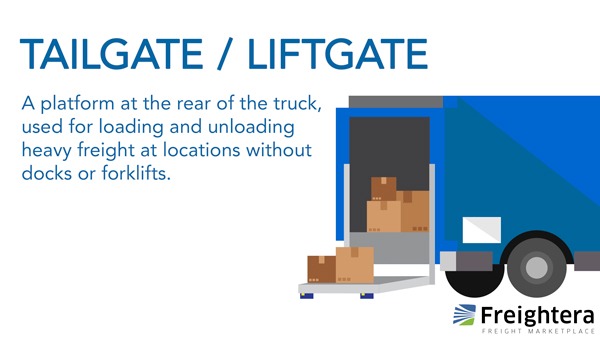Tailgate Liftgate in freight shipping illustration and definition