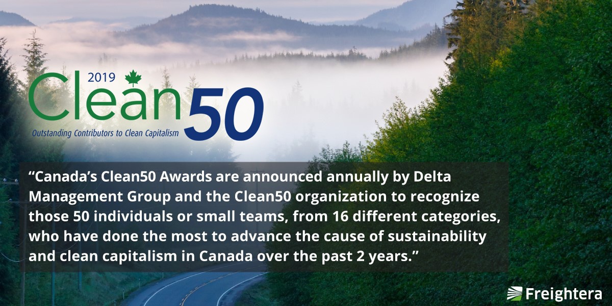 Canada’s Clean50 annually offers recognition to Canada’s leaders in sustainability for their contributions over the prior two years.