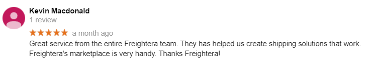 Freightera customer review 
