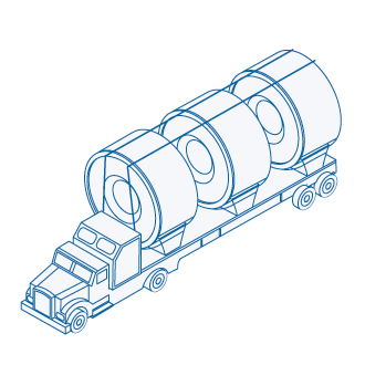 Heavy haul or oversize load on a freight truck