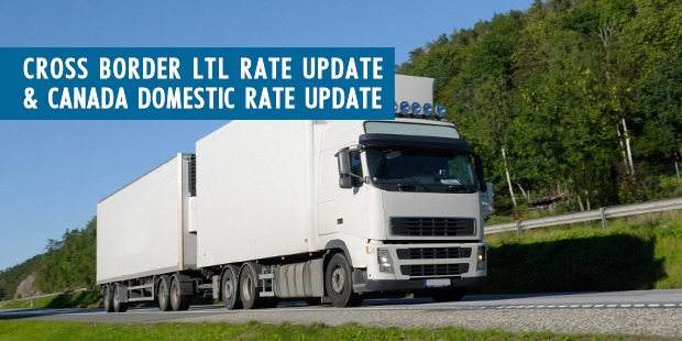 Cross Border LTL Rates Update & Canada-Domestic Rate Update Truck Image