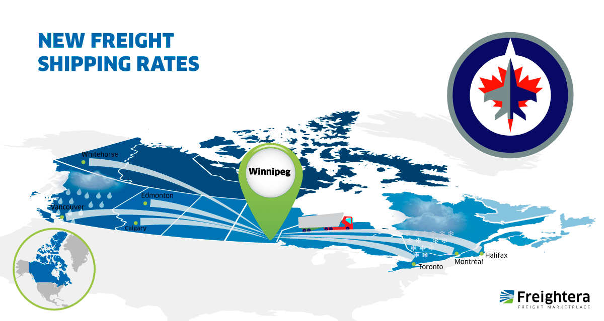 The USA map with cities - Winnipeg MB