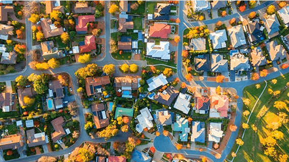 Houses in a residential area