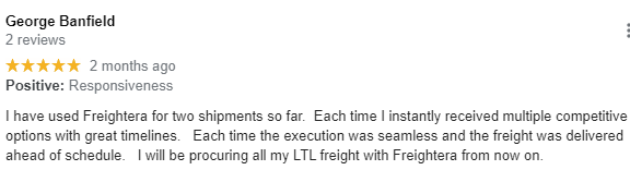 Client review Freightera George B