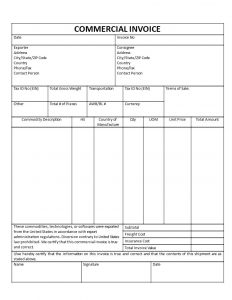 Example of a Commercial Invoice