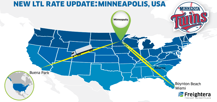 The USA map with major cities: Minnesota