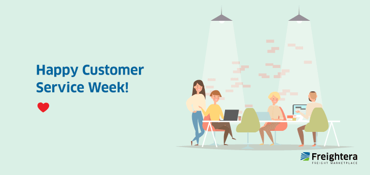 Customer Service Week illustration of people working together