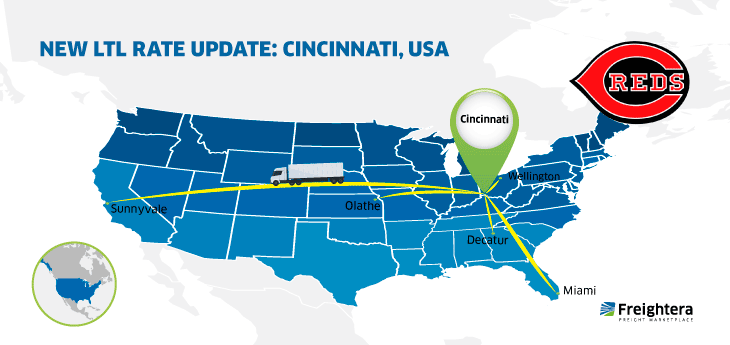 Cincinnati USA map with major cities