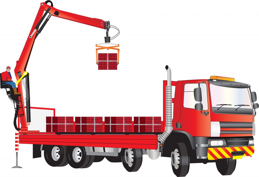 Illustration depicting a crane truck