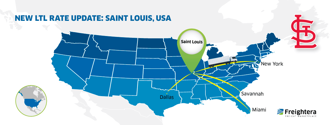 USA map with major cities Saint Louis
