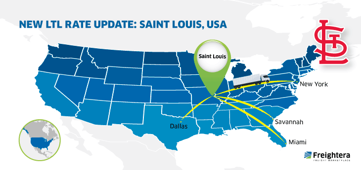 USA map with major cities Saint Louis