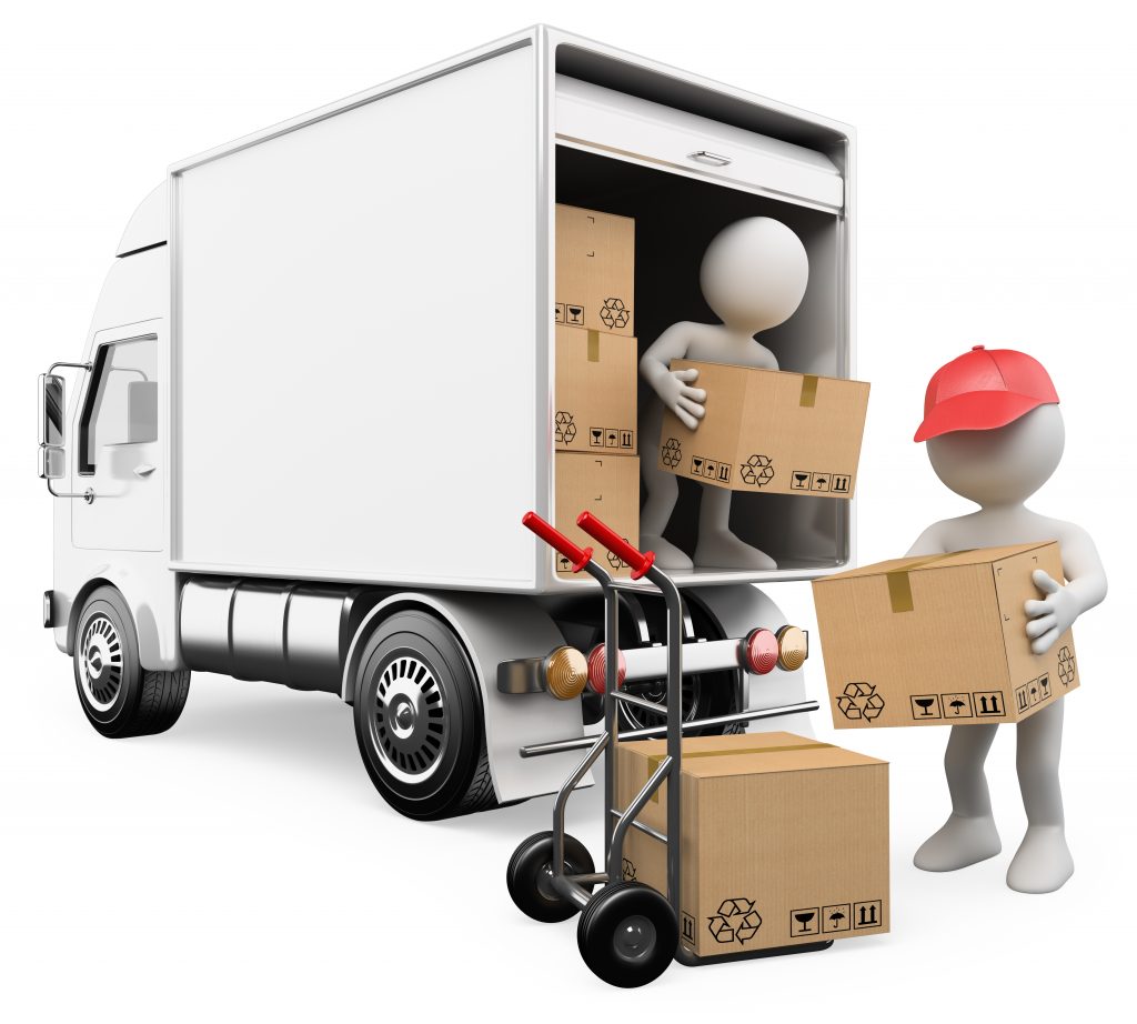 Illustration depicting a driver assisting with offloading