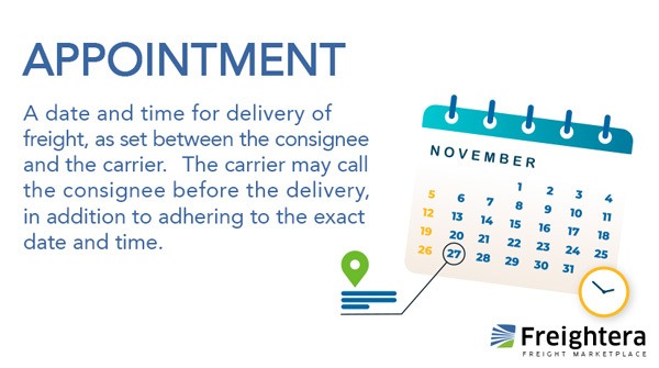 Appointment freight illustration and definition