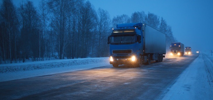 Winter freight transportation by truck