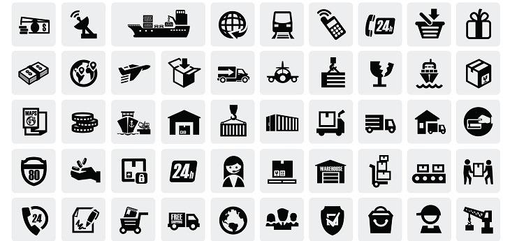 logistic and shipping icons