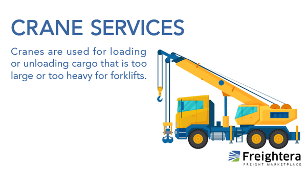 Crane services in freight shipping illustration and definition