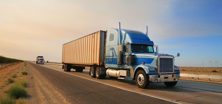 Truck on highway