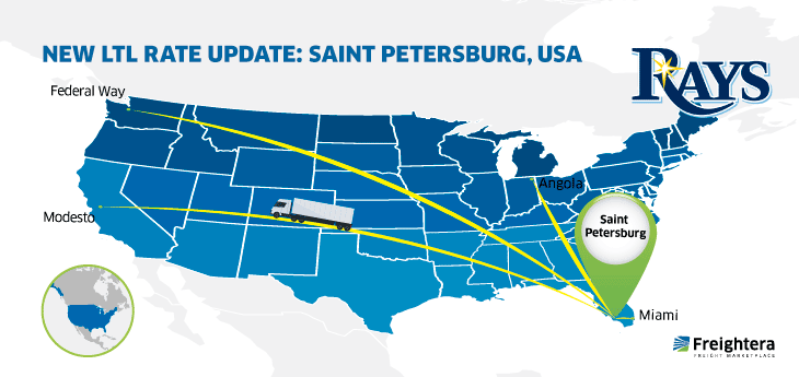 USA map with cities - Saint Petersburg