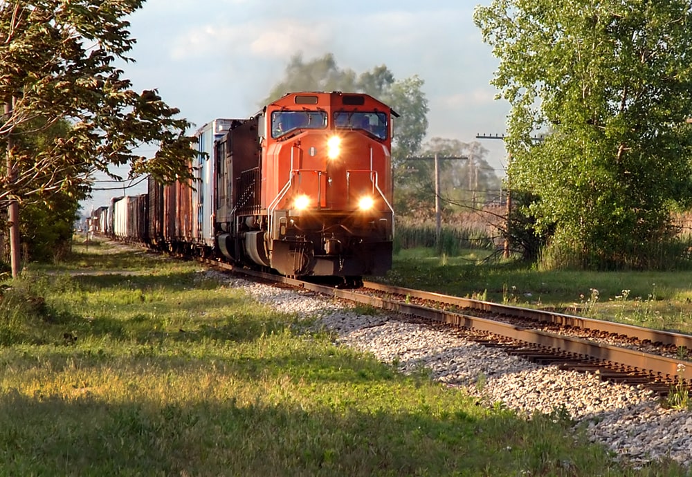 A train moving by rail