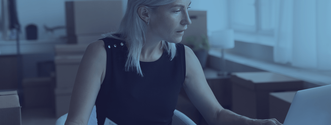 Business woman working on a laptop