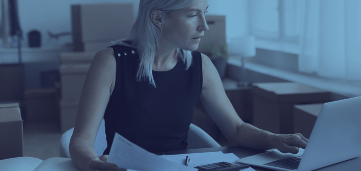 Business woman working on a laptop