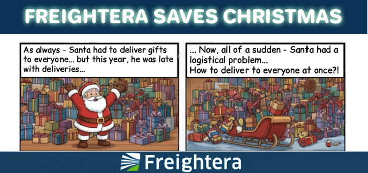 A comic of Santa struggling with his logistics needs.
