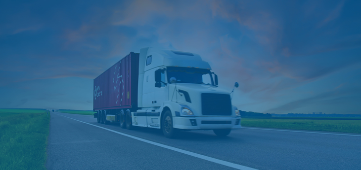 Freight truck on the move on the road