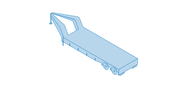 A Freightera illustration of a Removable Gooseneck (RGN) truck