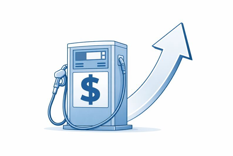 A Freightera illustration of a gas pump with a dollar sign, representing fuel prices
