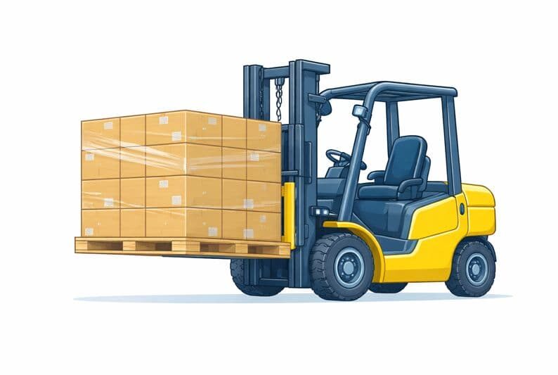 A Freightera illustration of a pallet on a forklift