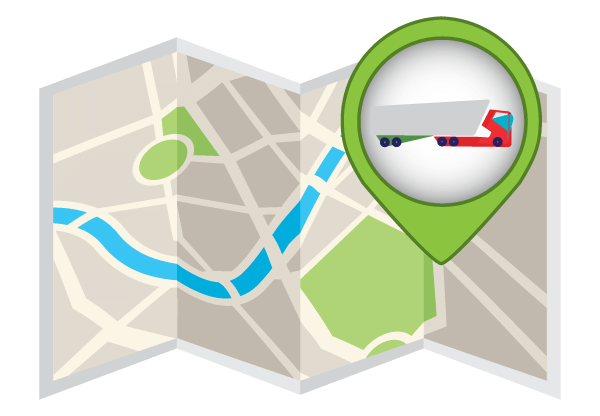 A Freightera illustration of a truck on a map