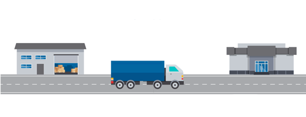 A Freightera illustration of a truck out of delivery