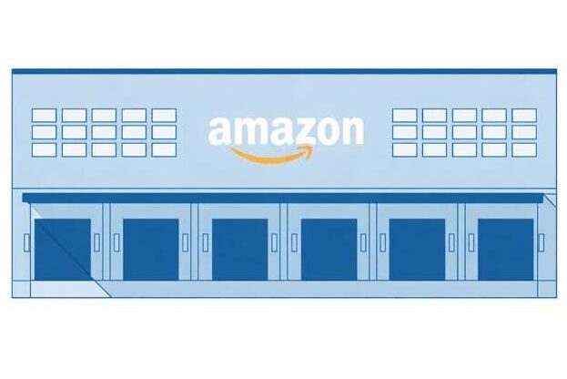 A Freightera illustration of an Amazon warehouse