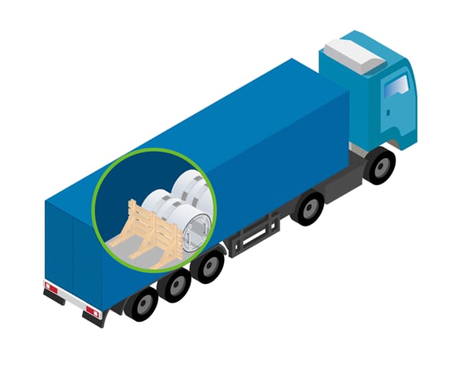 A Freightera illustration of blocking and bracing inside of a truck