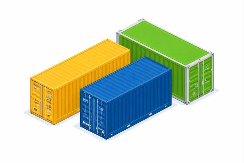 A Freightera illustration of different shipping containers