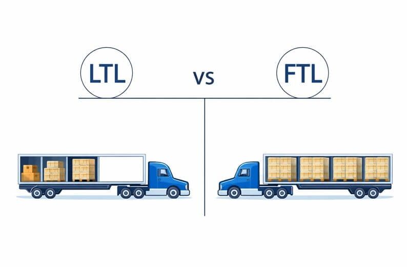 LTL vs. FTL freight trucks
