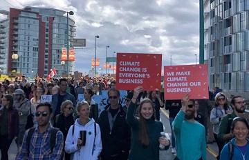 Global Climate Strike protest photo by Freightera CEO Eric Beckwitt