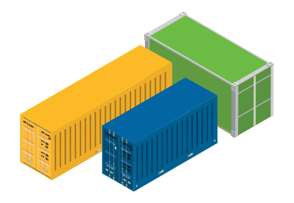 Container shipping illustration