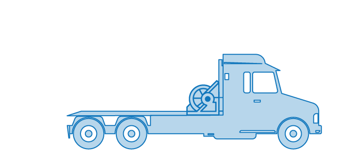 An illustration of a winch truck