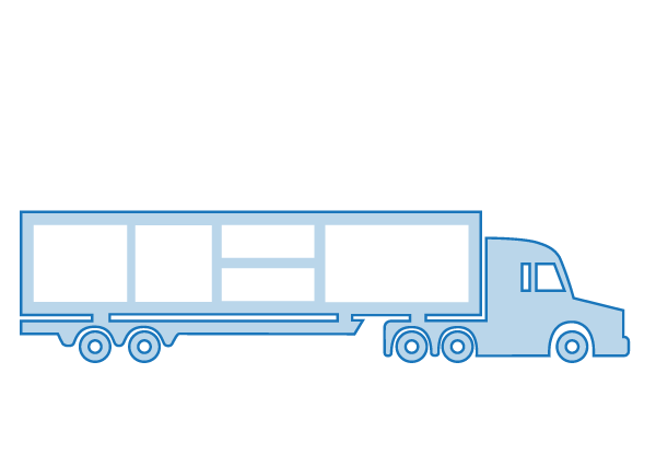 An illustration of a loaded FTL truck showing cargo inside