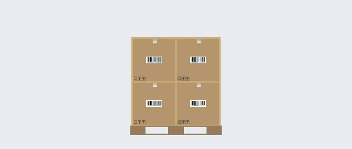 An illustration of freight on a pallet