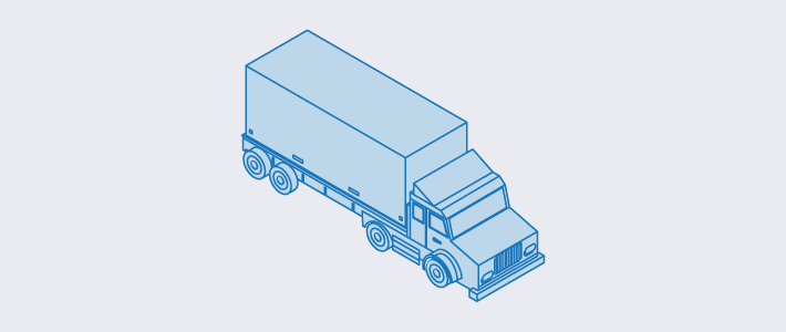 An illustration of a freight truck